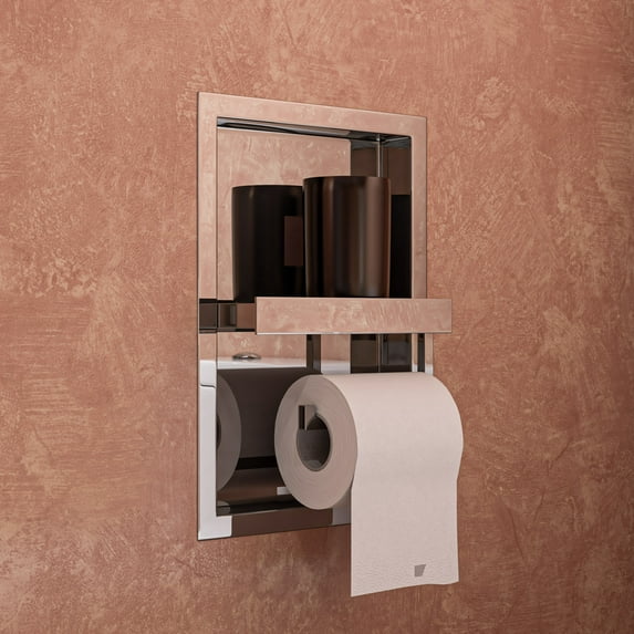 ALFI brand ABTPN88-PSS Polished Stainless Steel Recessed Toilet Paper Holder Niche