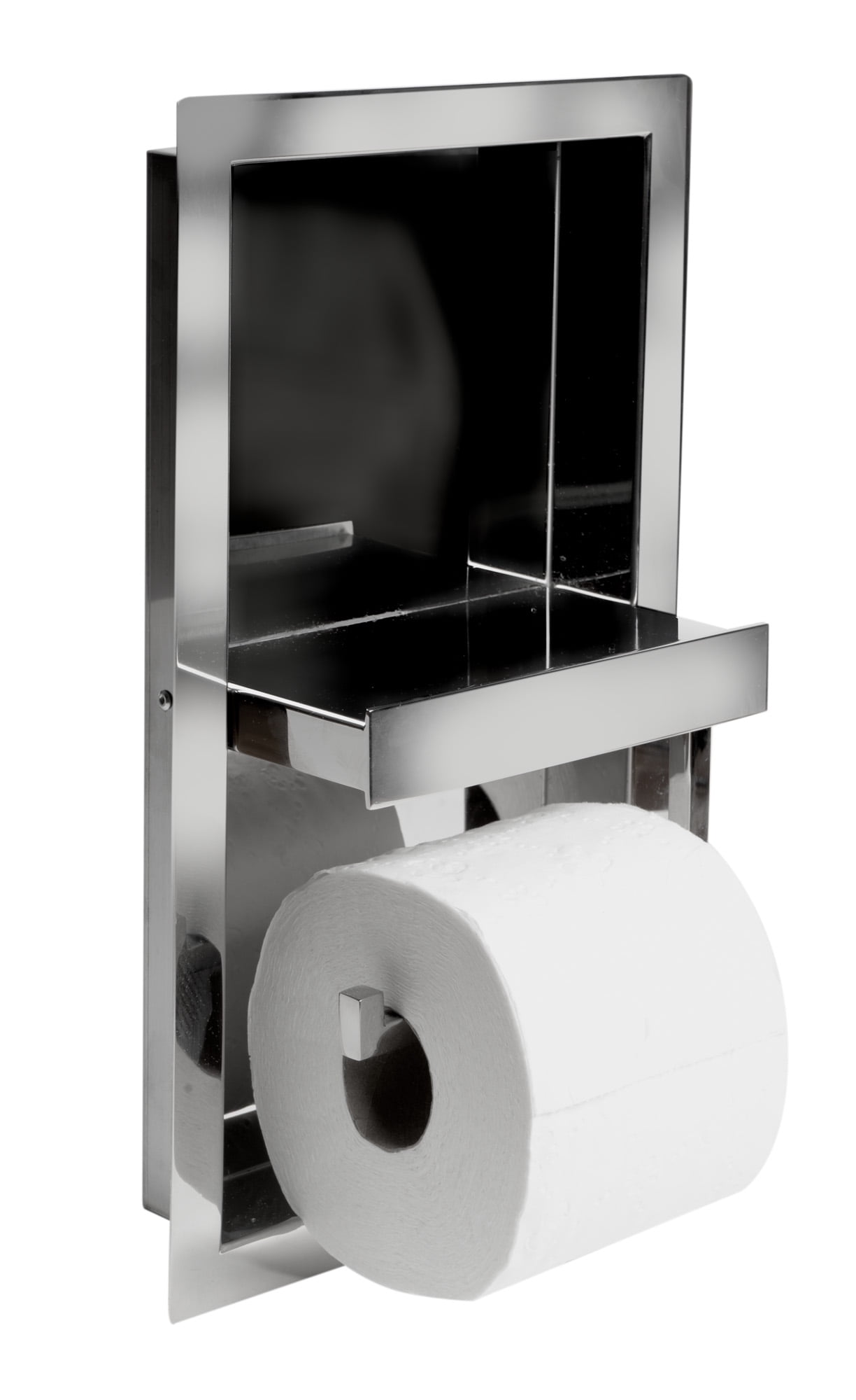 ALFI brand ABTPC77 Stainless Steel Recessed Toilet Paper Holder with Cover
