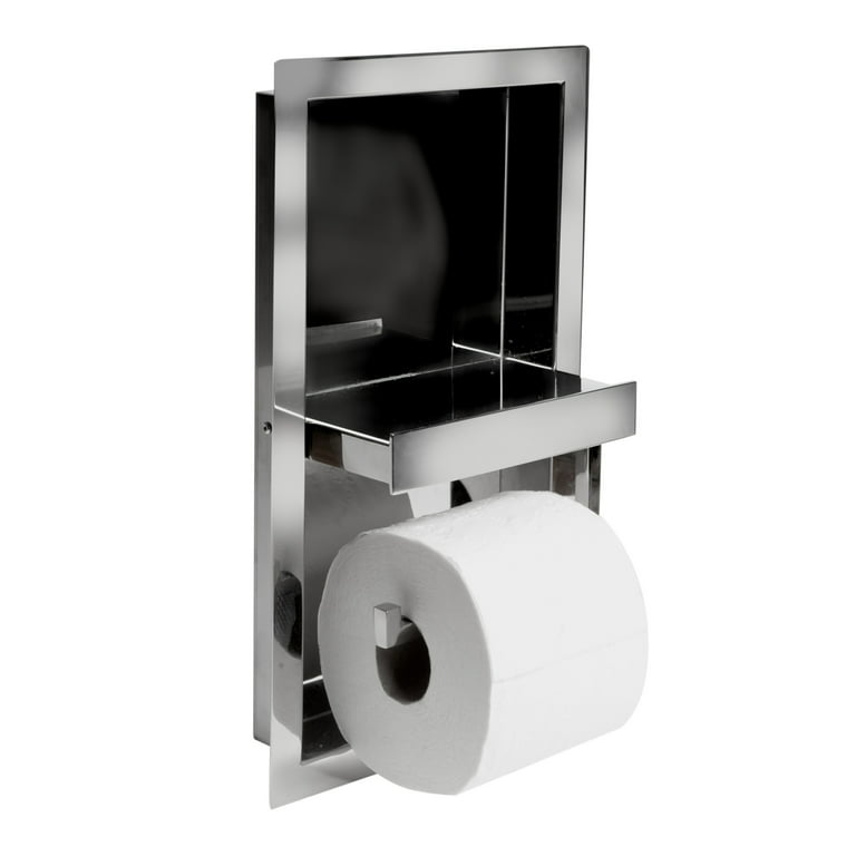 Recessed Toilet Paper Holder with Double Storage Niche