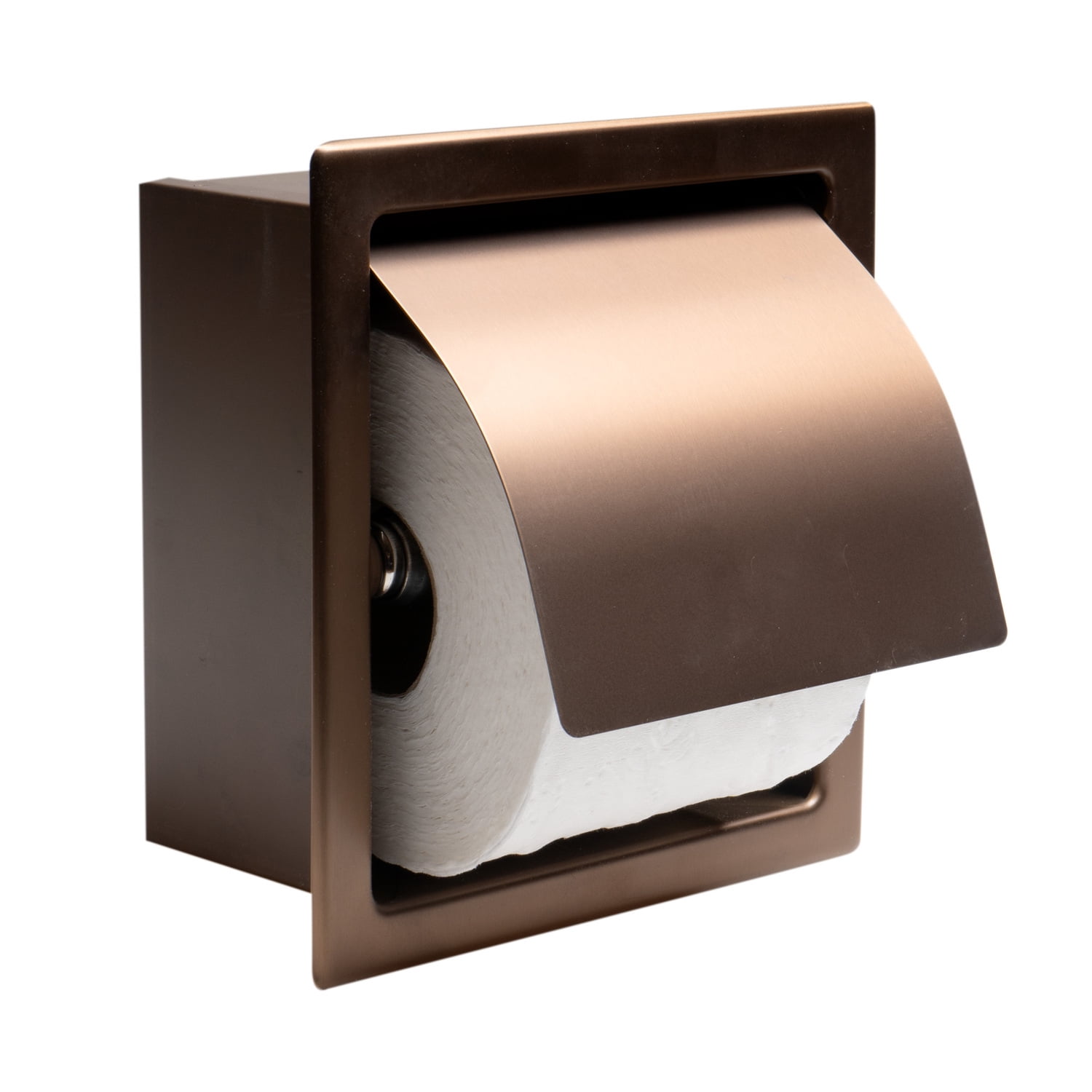 Brushed Copper Recessed Stainless Steel Toilet Paper Holder