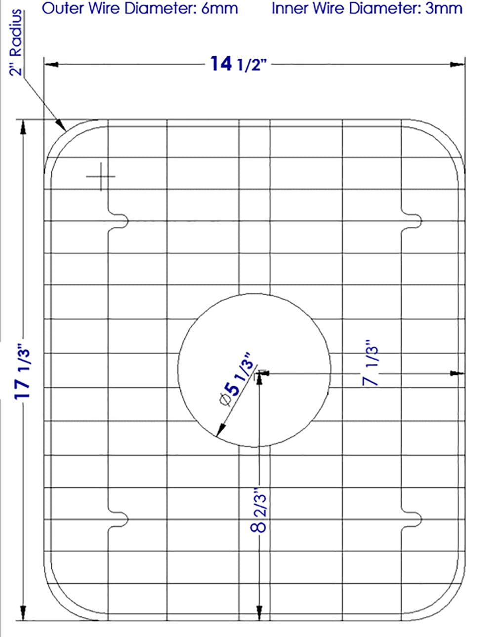 Stainless Steel Kitchen Sink Grid with Plastic Feet