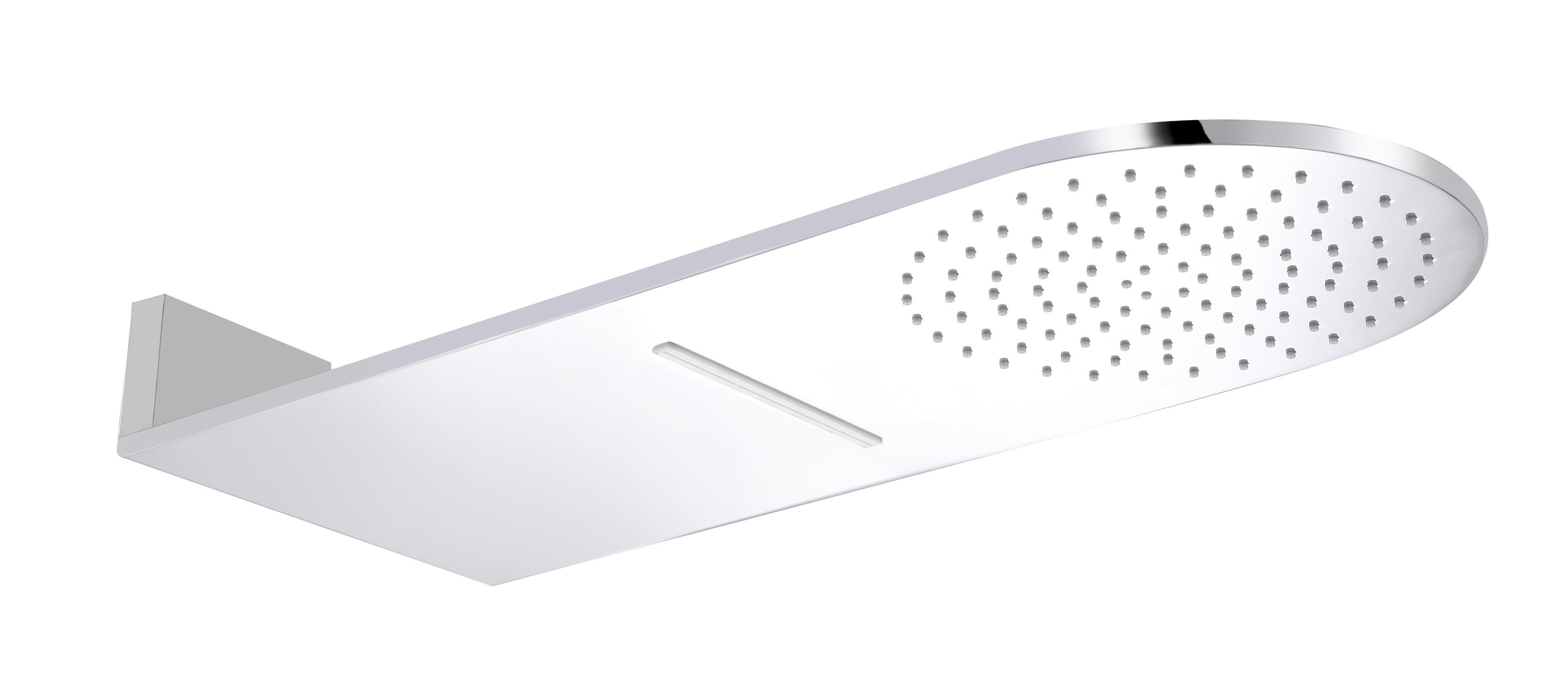 Polished Chrome Wall-Mounted Square Rain Shower Head