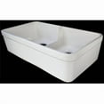 thumbnail image 1 of ALFI brand  White 32 inch Short Wall Double Bowl Fireclay Farmhouse Kitchen Sink with 1 3 4 inch Lip, 1 of 1