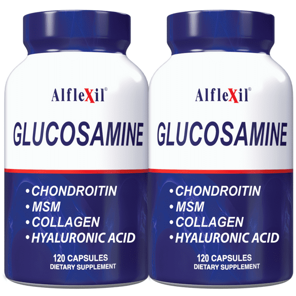 ALFLEXIL Premium Glucosamine & Chondroitin Nutritional Supplement - 120 Capsules 2 Pack