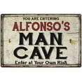 thumbnail image 1 of ALFONSO'S Man Cave Sign Rustic 8 x 12 Matte Finish Metal 108120035334, 1 of 1