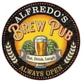 thumbnail image 1 of ALFREDO'S Beer Pub Man Cave Metal Sign Home Decor 14 inch Round 100140025369, 1 of 1