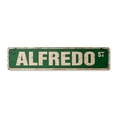 thumbnail image 1 of ALFREDO Vintage Plastic Street Sign Childrens Name Room Sign | Indoor/Outdoor |  18" Wide, 1 of 4