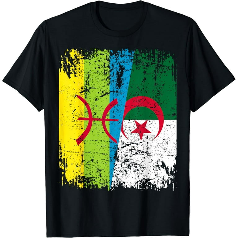 Algeria Flag T Shirt Distressed Vintage Style Algeria Flag T Shirt Distressed Vintage Style
