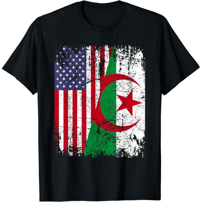 Algeria Flag T Shirt Distressed Vintage Style Algeria Flag T Shirt Distressed Vintage Style