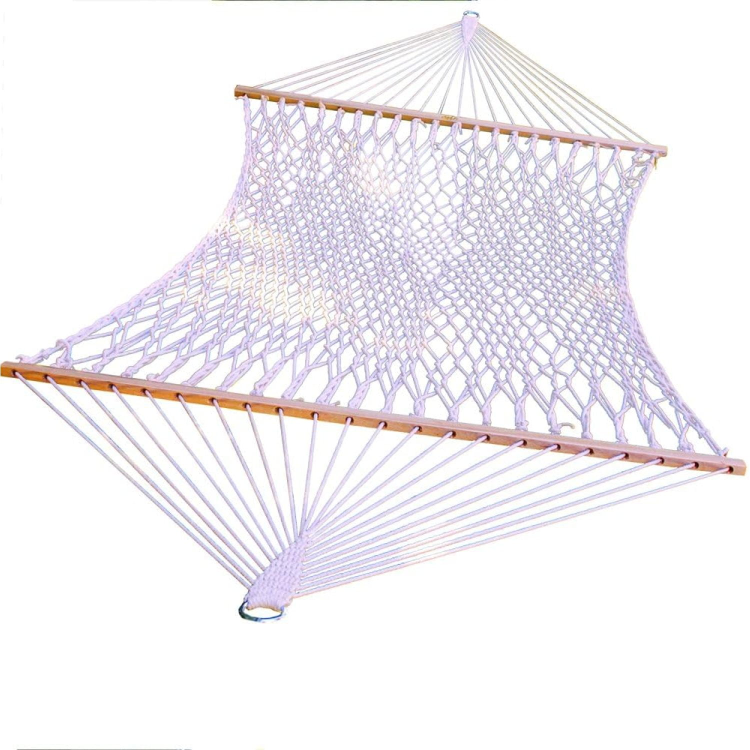 White Cotton Rope Two-Person Patio Hammock