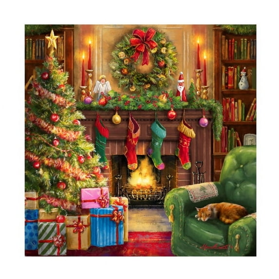 ALI Corti 'Cozy Christmas Evening' Canvas Art