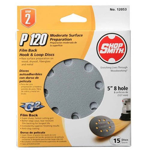 ALI INDUSTRIES 12053 8 Hole 120 25 CT Grit Disc, 5-Inch, 15-Pack