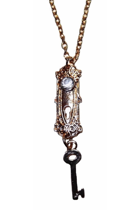 Goldtone Door Lock and Key Pendant on 20" Chain
