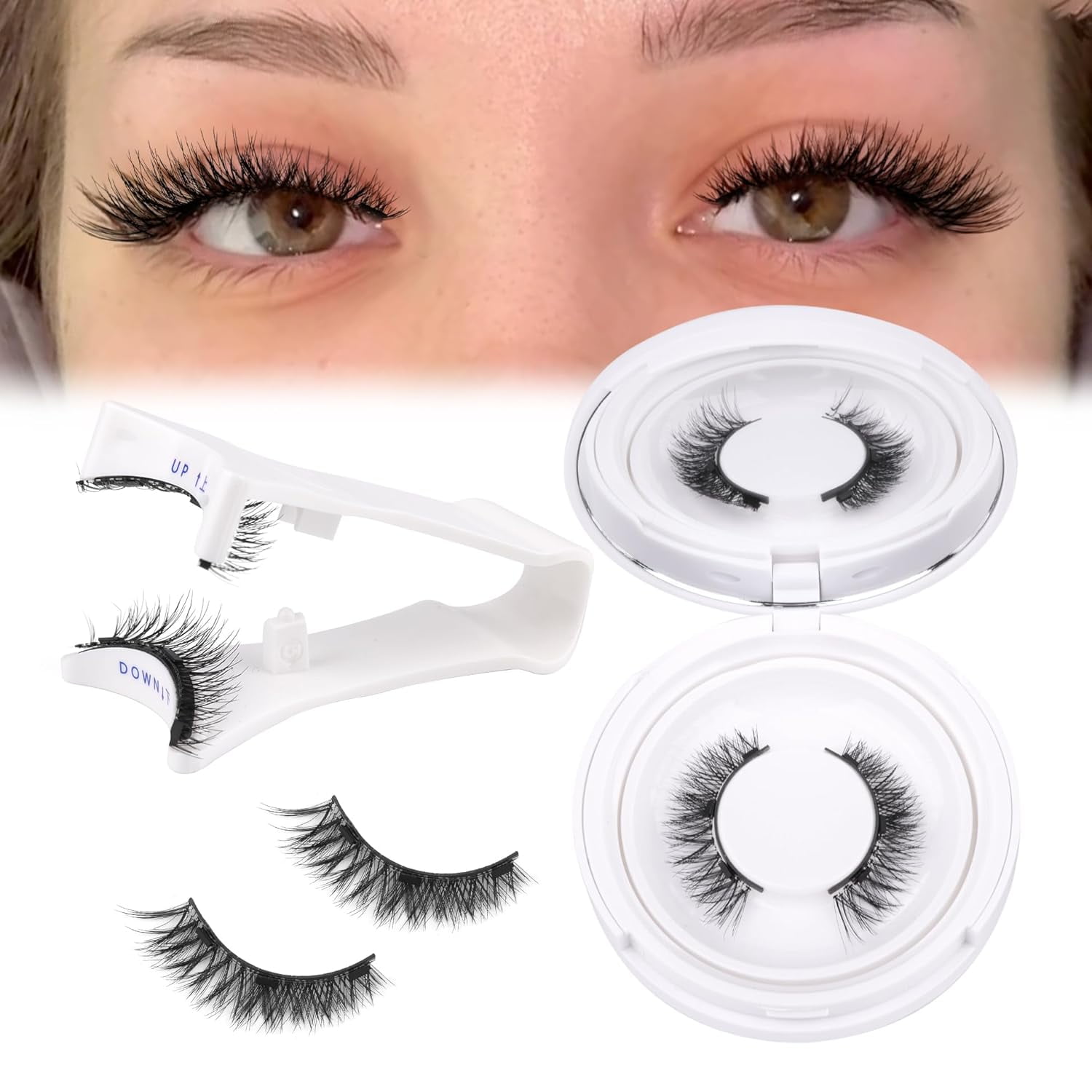 Eyelashes with Applicator, Reusable Natural Manga