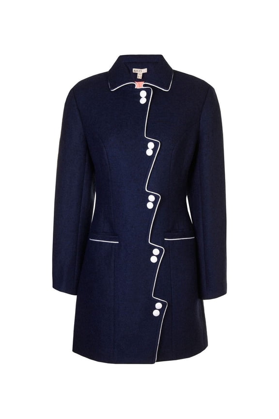 Women's Billy's Blitz Wool Coat, Mid Blue, US 6
