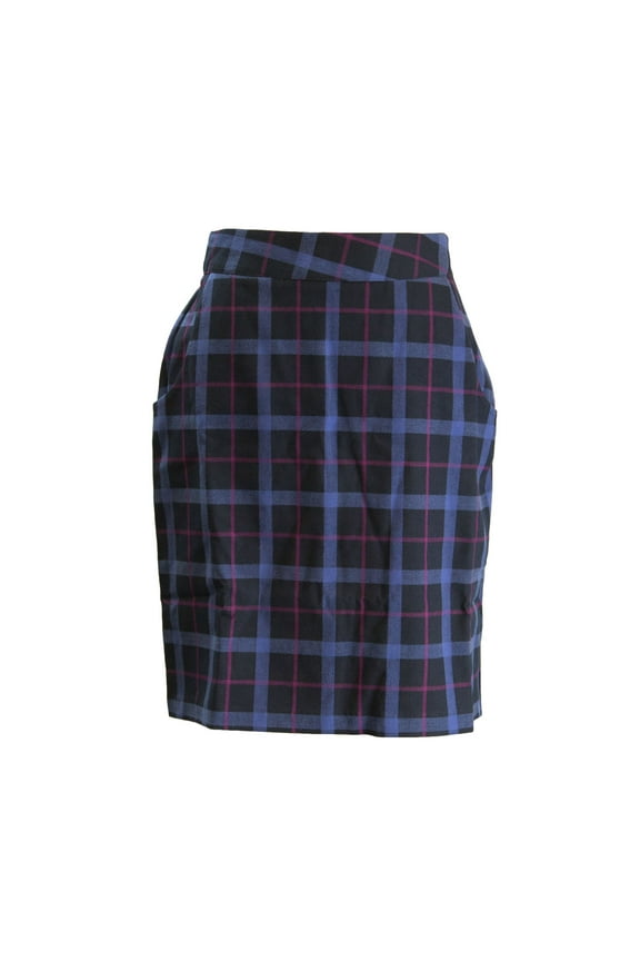 Women's Celine's Chime Plaid Skirt, Blue, US 4