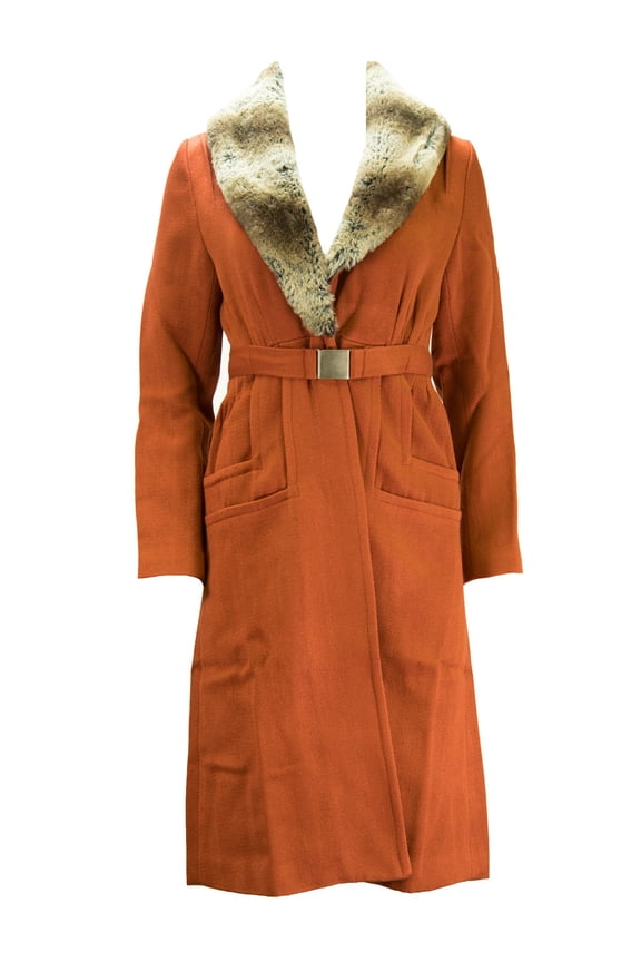 Women's Georgette's Glam Wool Coat, Red, US 2