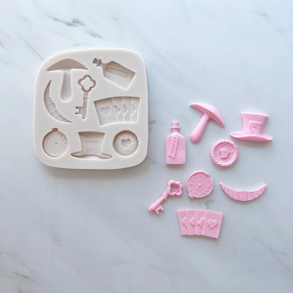 ALICE THEME BAKING MOLD FOR CUPCAKES, CAKEPOPS, CHOCOLATE STRAWBERRIES, PRETZELS & RICE KRISPIES