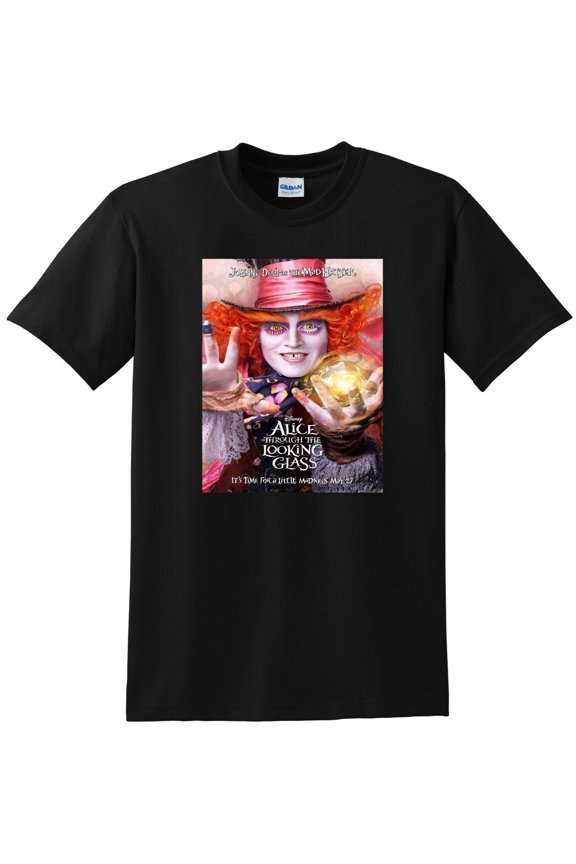 ALICE THROUGH THE LOOKING GLASS T SHIRT mad hatter SMALL MEDIUM LARGE or XL