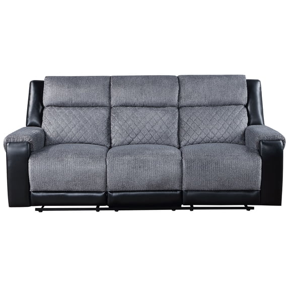 ALICIA GREY/BLACK RECLINING SOFA