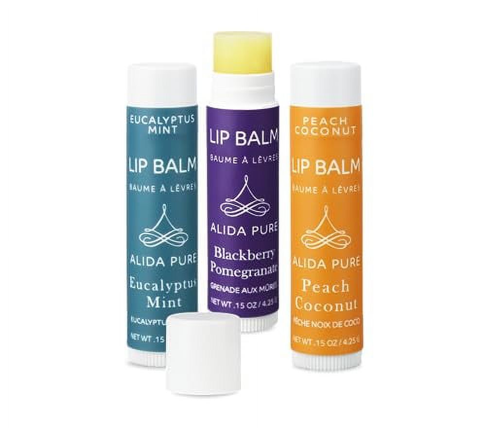 ALIDA PURE Fruit Mint Lip Balm Collection, Vegan, Bees Wax Free