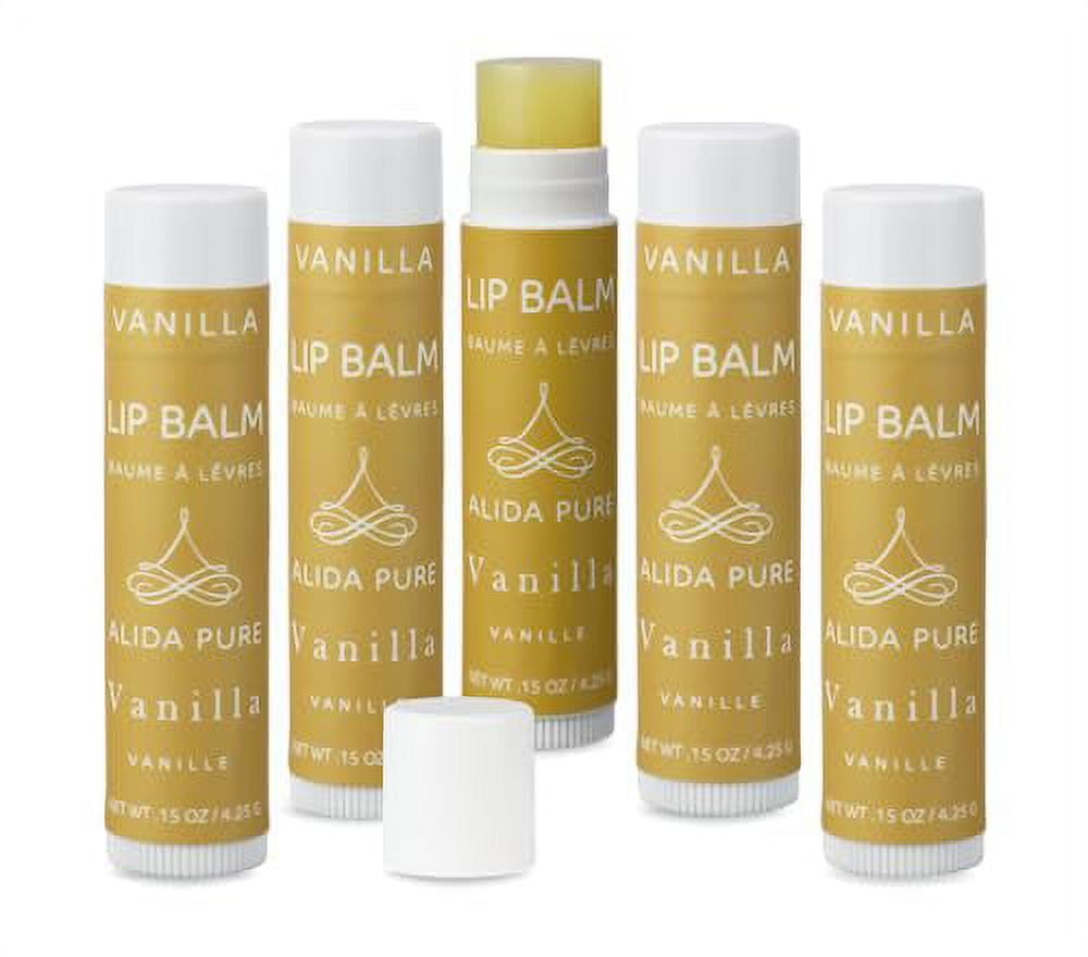 ALIDA PURE Vegan Vanilla Lip Balm, Cruelty Free, Beeswax Free, Coconut