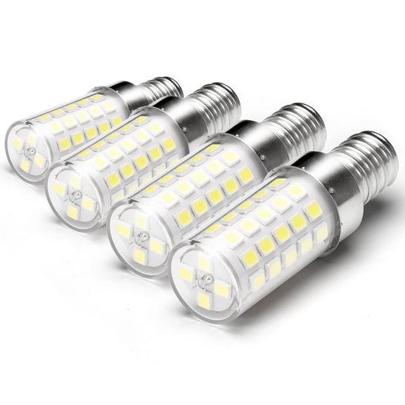 ALIDE E12 C7 Led Candelabra Bulbs 6000k Daylight White, 60 Watt Equivalent,T6 Small Base 120V E12 LED Light Bulbs 6W ,550lm 4Pack