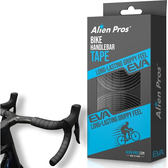 Alien Pros Adhesive Road Foam Bike Handlebar Tape Set of 2, Black ...