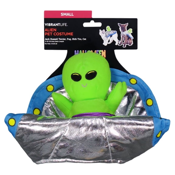 Vibrant Life Halloween Alien Costume for Dogs and Cats, Multicolor, S