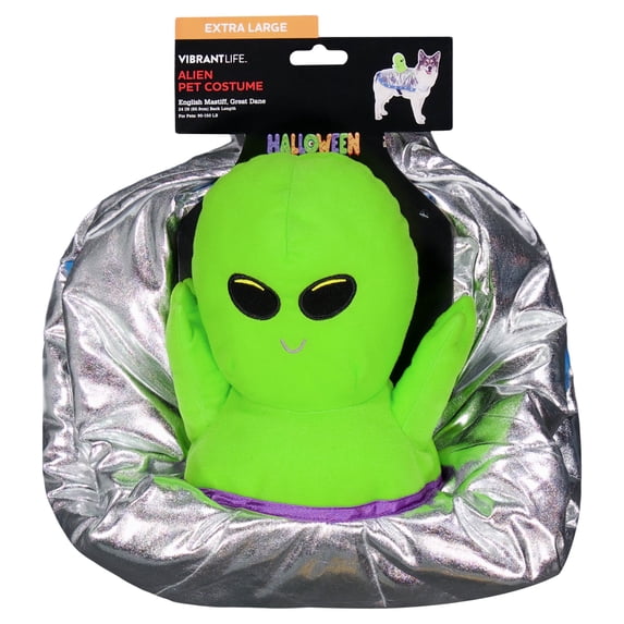 Vibrant Life Halloween Alien Costume for Dogs, Multicolor, XL