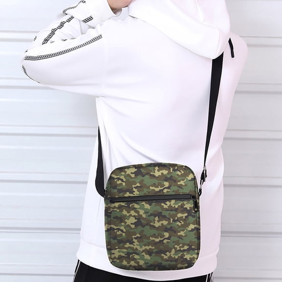 ALIKPOP Camouflage Print Crossbody Bag Stylish Black Shoulder Sling Handbag With Adjustable Strap, Vibrant Camouflage Design, Perfect For Casual Outings And Travel, Camouflage Purse