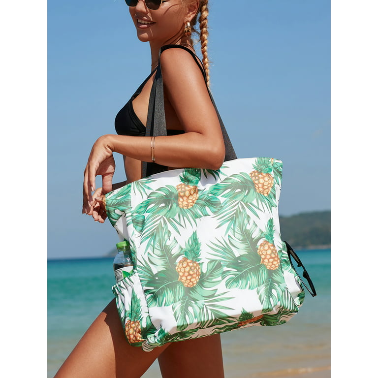 ALING Fashion Large Shoulder Bags Tote Handbags Women Beach Bag Tote Bag  Zipper Waterproof Travel Bag Pool Bag Daily Bags For Shopping Gym Travel