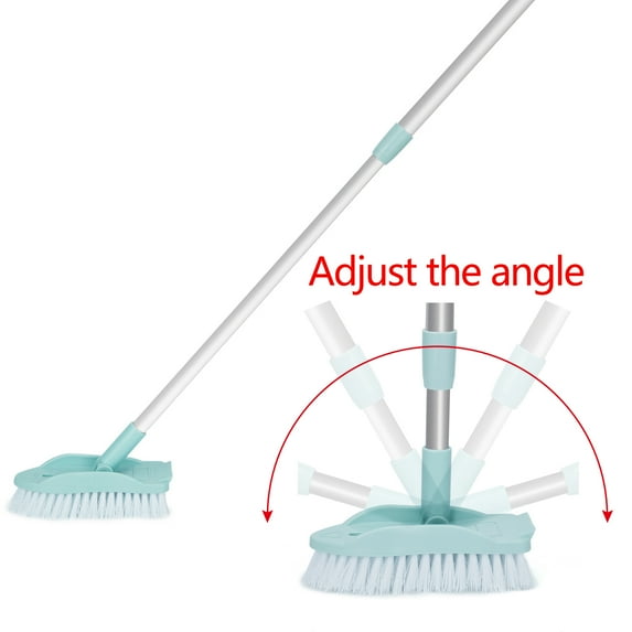ALING Floor Scrub Brush With Adjustable Long Handle 57-87Cm,Household Cleaning Tools Scalable Floor Brushes For Tile Bathtub Bathroom Patio Kitchen Wall Deck Clean Brush