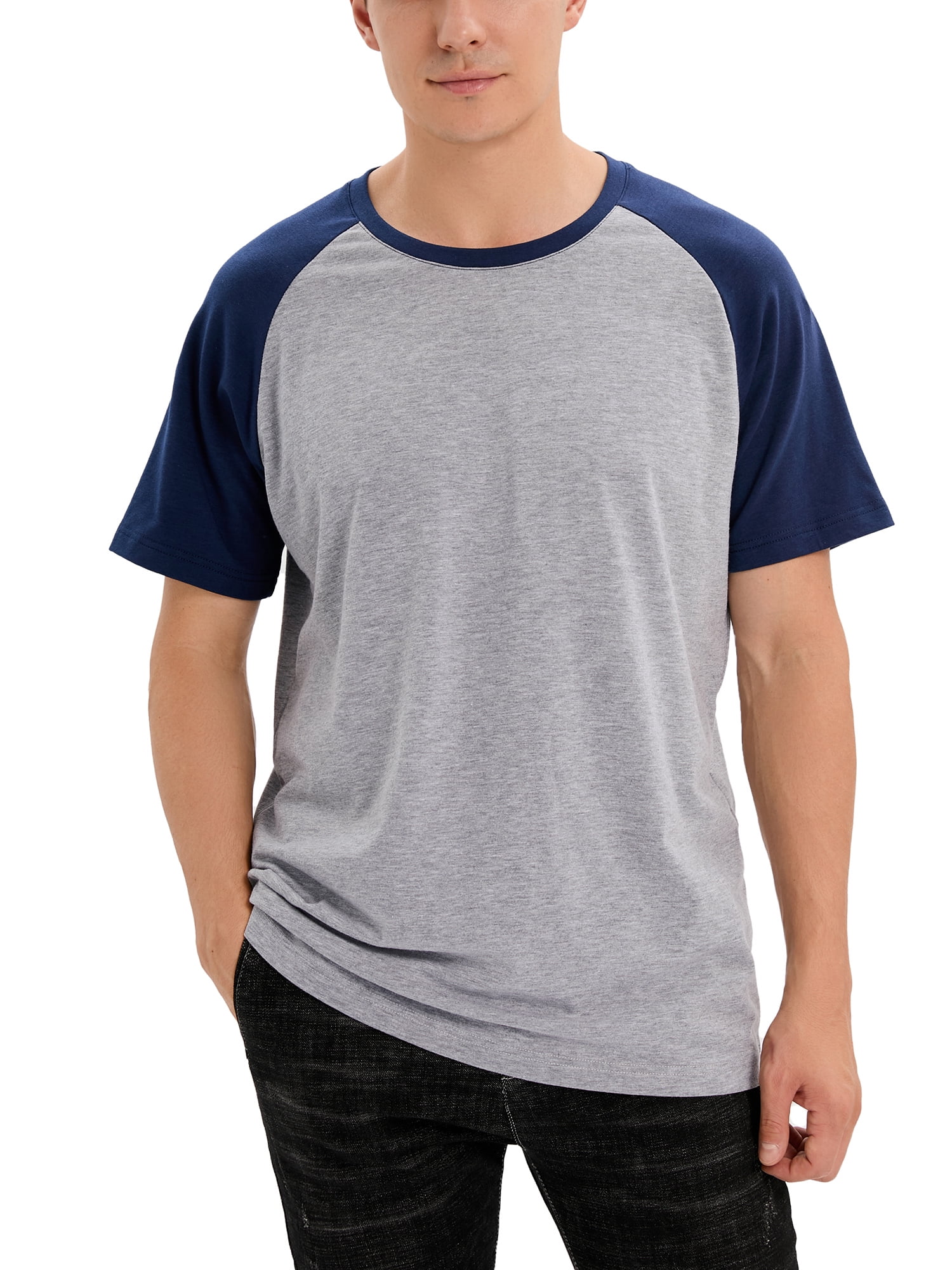 ALING Men's Crewneck T-Shirts Summer Short Sleeve Tee Top