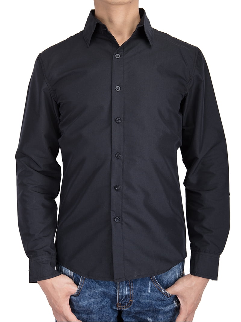 blue dress for baby girl Hisdern Highly Breathable Zero-Sweat Black Dress Shirt for Office Wear S main image 0