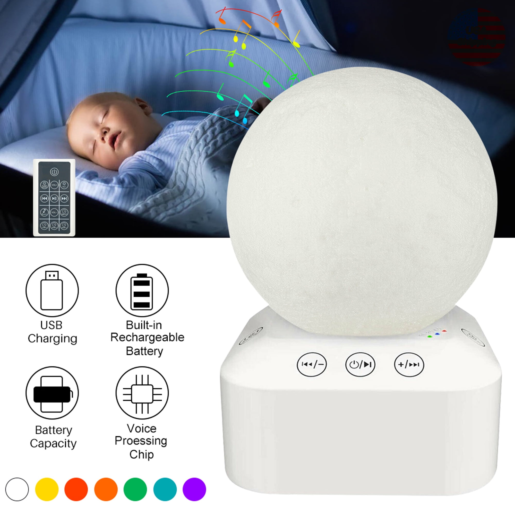 White Noise Machine for Sleeping Baby Kids – Portable Sound Machine wi –  Gain Express