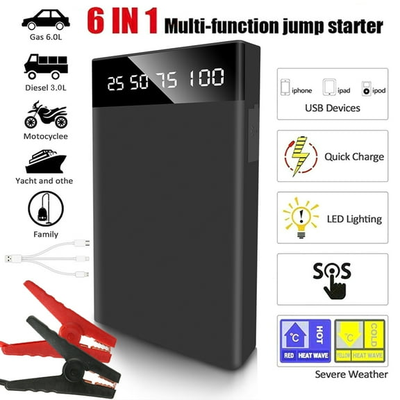 ALING Portable Car Jump Starter Booster Jumper, Battery Booster For Vehicles With Usb Charging Ports,Safe Power Bank Charger Lithium Jump Starter Box Engine Emergency Charger For Car