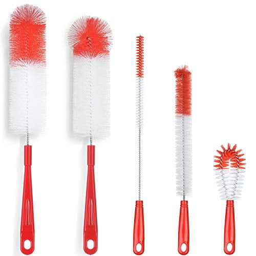 2 Pack Cleaning Thin Brush Long Handle Fish Tank Bottle Cover Glass Tube Cleaning  Brush Home Kitchen Tools