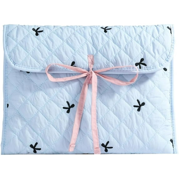 ALINUOYQ Puffy Laptop Sleeve Cute Embroidered Laptop Bag Computer Sleeve for 11/13/15 Inch Notebook Tablet (Blue 2)