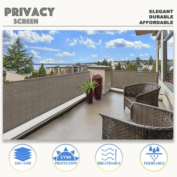 ALION 3' x 4' Windscreen Brown Privacy Fence Screen Shade Cover, UV-Stabilized