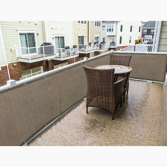ALION Commercial Windscreen Privacy Fence Screen Shade Cover Balcony Railing Garden Pool in Brown 3' x 5'