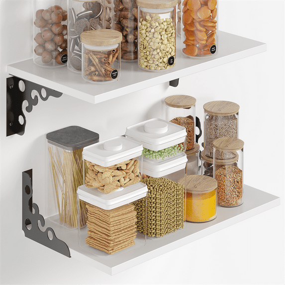 ALISENED 2 Pc Deep Floating Shelves, Wooden Wall Storage Shelves, 12 Inch Deep Floating Shelves