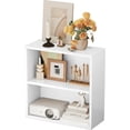 thumbnail image 1 of ALISENED 2 Tier Open Shelf Bookcase, Stylish and Functional Bookshelf, Storage Organizer Shelving for Home, Office, Livingroom and Bedroom, White, 1 of 15