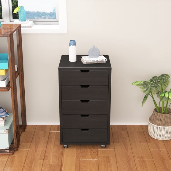ALISENED 5-drawer roller storage cabinet - Multi-functional office and household file and clutter organizer