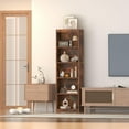 thumbnail image 1 of ALISENED 70 in Tall Bookcase, White Bookshelf Open Storage 5 Tier Shelves, 20.08 in Wide Bookshelves, 1 of 7