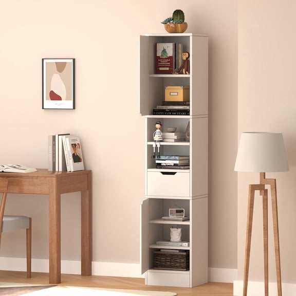 ALISENED Multifunctional Combined Storage Cabinet - Multi-layered Door-Enclosed Storage Organizer for Living Room and Study