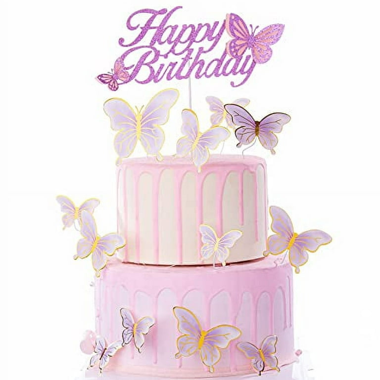 ONE Birthday Cake Topper, 1st Birthday Cake Topper Butterfly Cupcake Topper