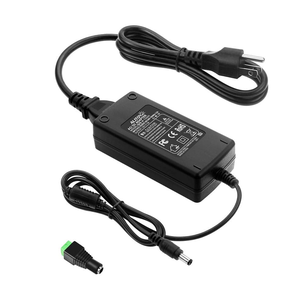 Black 12V 5A Wall Charger with Long Cables