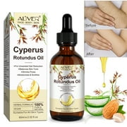 ALIVER 100% Pure Cyperus Rotundus Oil 60ml for Hair Removal, Natural Reduce Body Hair, Skin Tone Balancer with Sweet Almond & Aloe Vera