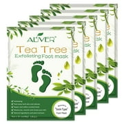 ALIVER 5 Pcs Foot Peel Mask Moisturizers Baby Soft Foot Exfoliant Repair Foot Mask, Tea Tree